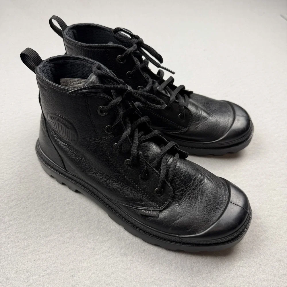 Palladium Black Pilot Pampa Hi Leather size 7.5